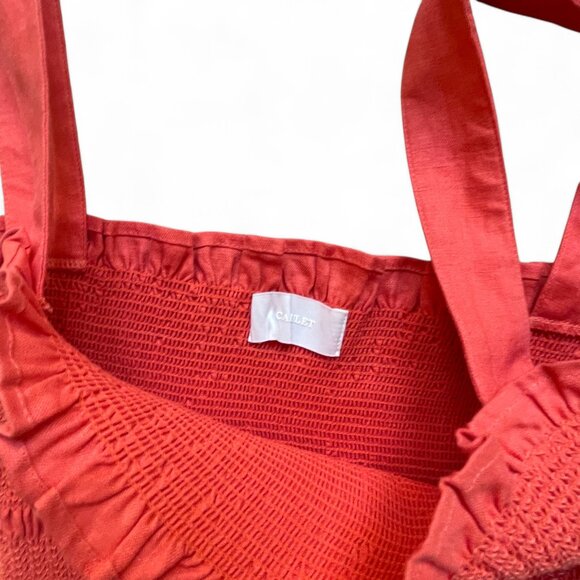 Capulet Smocked Ruffle Mini Dress in Coral – Romantic Summer Sundress (Size S) - Picture 4 of 5